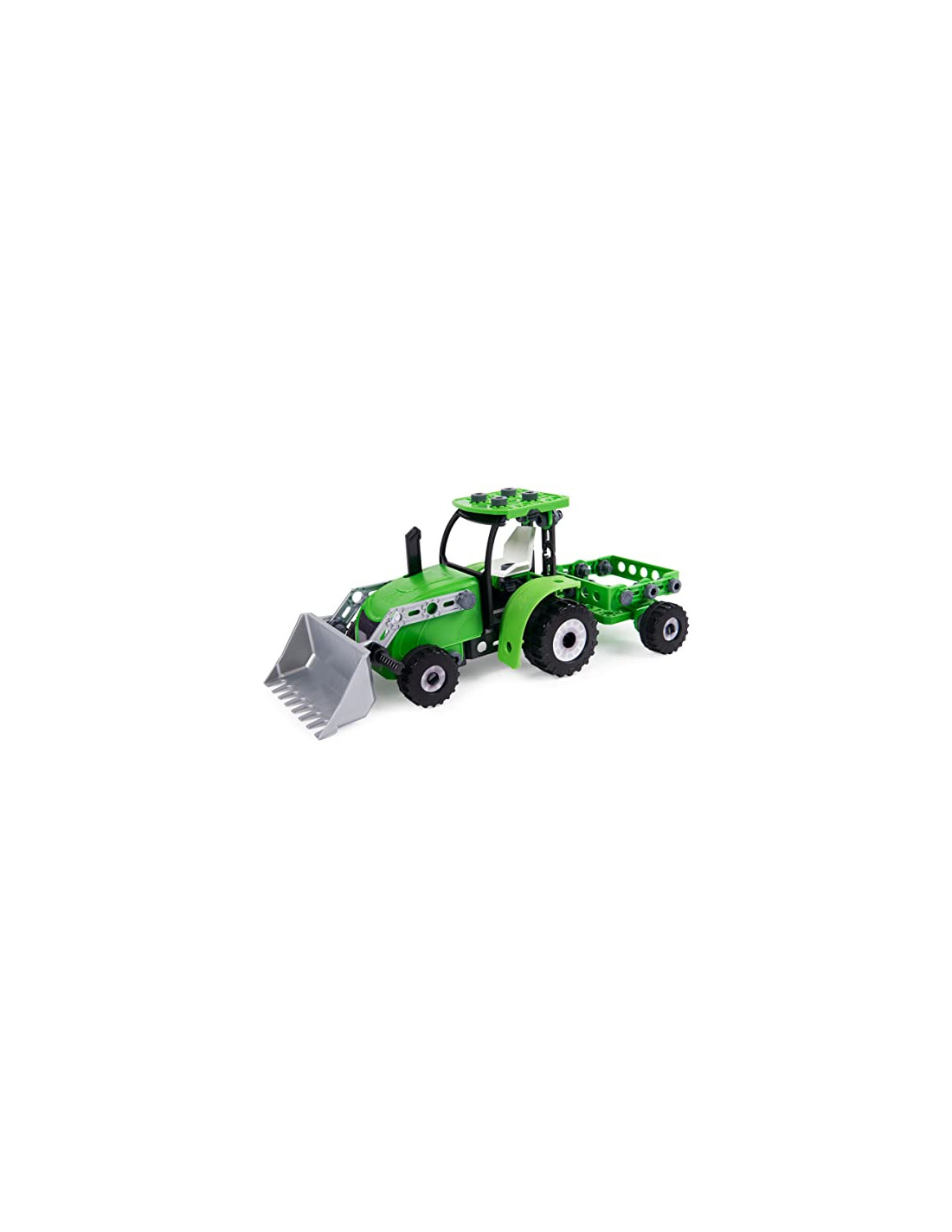 MECCANO - Tracteur Pelleteuse Junior - Pelleteuse Agricole Et Remoque  Articulées A Construire - Jeu De Construction avec 2 Outils - Alternative  Aux