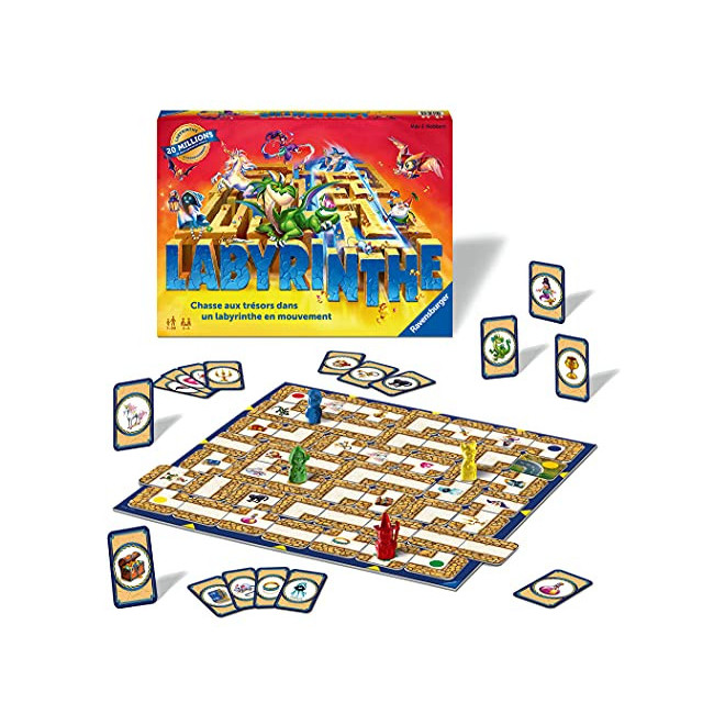 Labyrinthe - Jeu de plateau et de réflexion familliale - 2 à 4 joueurs - à  partir de 7 ans