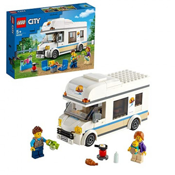 LEGO 60283 City Le Camping-Car de Vacances, Set de Jeu de Voitures idéal pour Les Vacances d'été