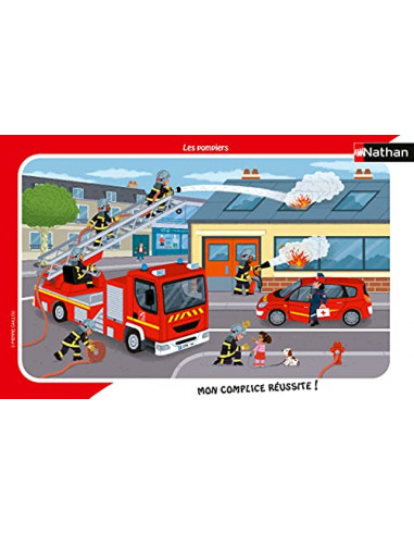 Nathan - Puzzle Enfant - Cadre 15 pièces - Les pompiers - Fille ou garçon dès 3 ans - Puzzle de qualité supérieure -