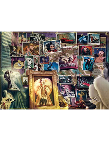 Ravensburger - Puzzle Adulte - Puzzle 1000 pièces - Cruella d'Enfer - Collection Disney Villainous - Adultes et enfants