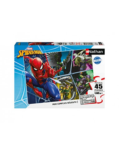 Nathan - Puzzle Enfant - 45 pièces - Spider-man contre les méchants - Fille ou garçon dès 5 ans - Puzzle de qualité