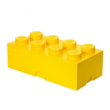 Brique de rangement LEGO 8 plots - Boîte de rangement empilable - jaune 12l