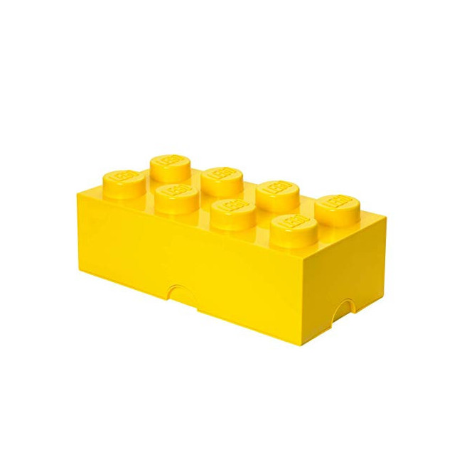 Brique de rangement LEGO 8 plots, Boîte de rangement empilable, 12 l, jaune