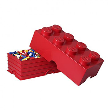 Brique de rangement LEGO 8 plots - Boîte de rangement empilable - Rouge 12l