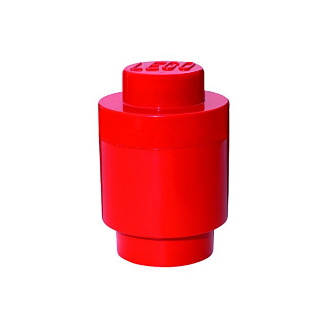 LEGO 40301730 Brique ronde de rangement empilable 1, Plastique, Rouge, 12,3 cm