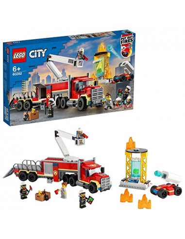 LEGO 60282 City Fire L’Unité de Commandement des Pompiers, Jouet Camion pour Garçons et Filles de 6 Ans et Plus, Idée