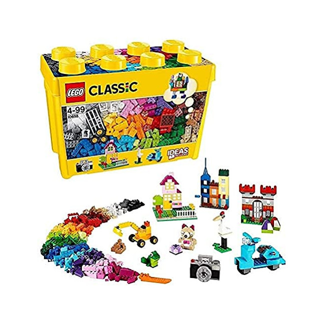 LEGO 10698 Classic Boîte de Briques Créatives Deluxe Colorées et Amusantes dès 4 Ans, Jouet de Construction, Boîte de Rangement