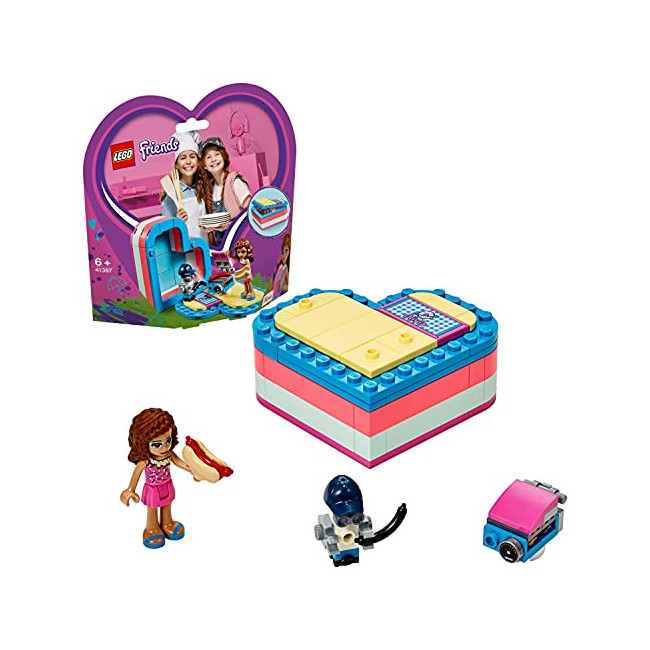 LEGO®-Friends La boîte cœur d'été d'Olivia Jouet pour Fille et Garçon à Partir de 6 Ans et Plus, 93 Pièces 41387
