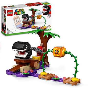 LEGO 71381 Super Mario Ensemble d’Extension La Rencontre de Chomp dans la Jungle Set d'extension avec Figurine de Bramball