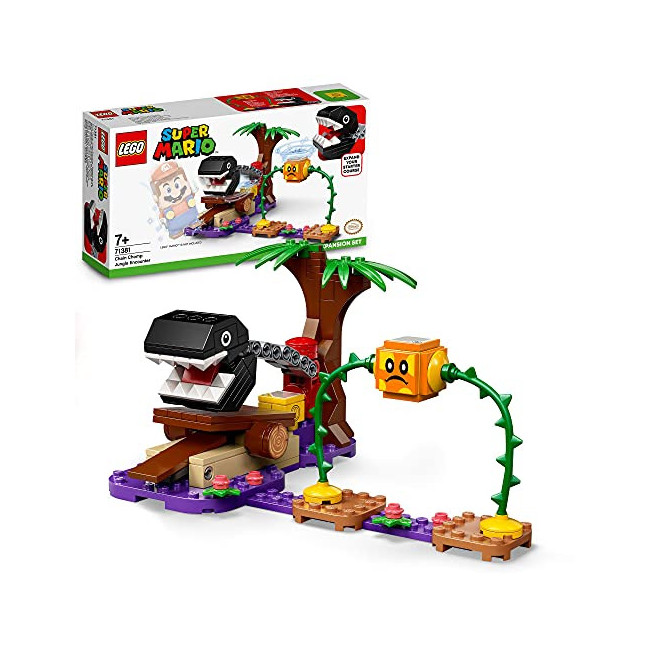 LEGO 71381 Super Mario Ensemble d’Extension La Rencontre de Chomp dans la Jungle Set d'extension avec Figurine de Bramball