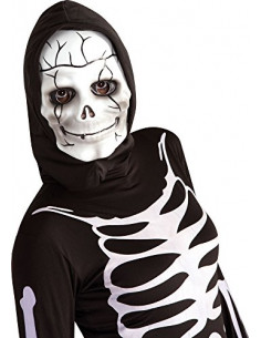 Masque avec cagoule Squelette - Taille Unique