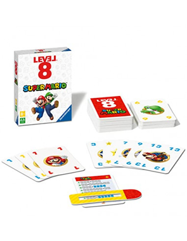 Ravensburger - Level 8 - Super Mario - Jeu de cartes - Jeu de société famille - Jeux de combinaisons - De 2 à 6 Joueurs