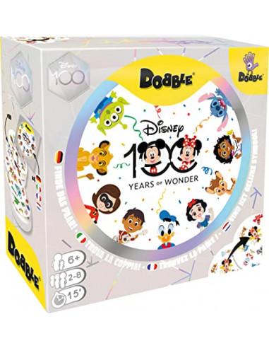 Asmodee - Dobble : Disney 100 ans - Jeux de société - Jeux de cartes - Jeu de rapidité et d'observation - Jeu enfant à