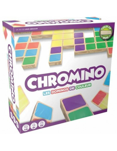 Asmodee - Chromino - Edition en Bois - Jeu de Société - Jeu de Dominos de Couleur en Bois - Jeu Adulte et Enfant à