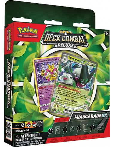 Pokemon : Deck Combat Deluxe - Palmaval-ex ou Miascarade-ex (Modèle aléatoire) - Jeux de société - Cartes à Jouer et à