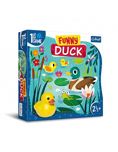 Trefl - Funny Duck, Premier jeu de société - Jeu de société pour les plus jeunes, canard en caoutchouc, grands éléments,