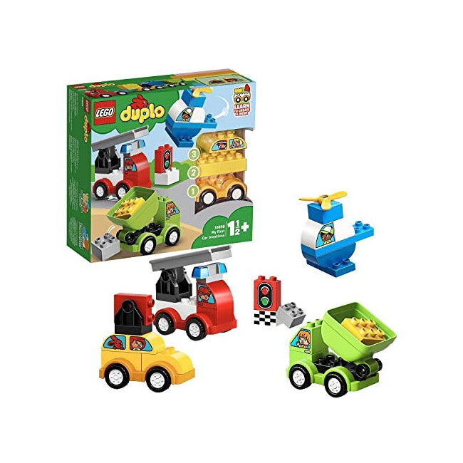 LEGO 10886 Duplo Mes Premiers Véhicules Briques de Construction avec Camion, Hélicoptère et Jouet Voiture pour Bébés de 18 Mois