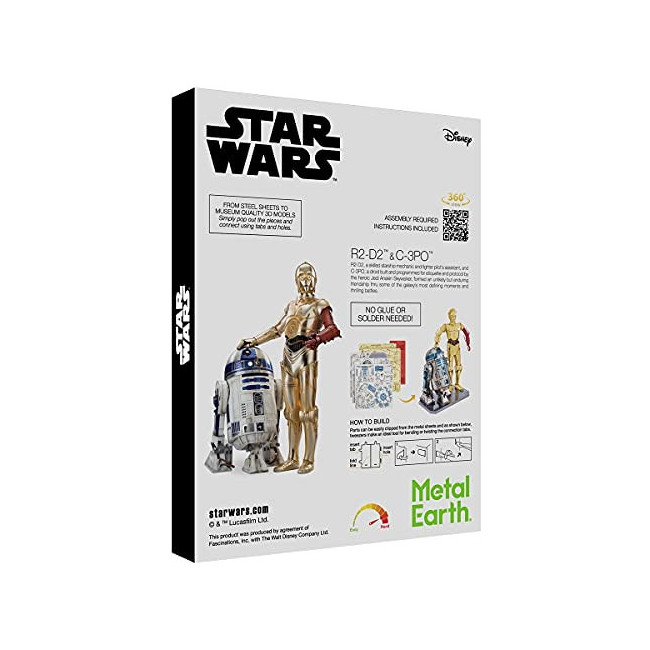 Set De Construction Métal Star Wars C-3PO & R2-D2 - Fascinations MMG276 - Modèle à Assembler - Multicolore