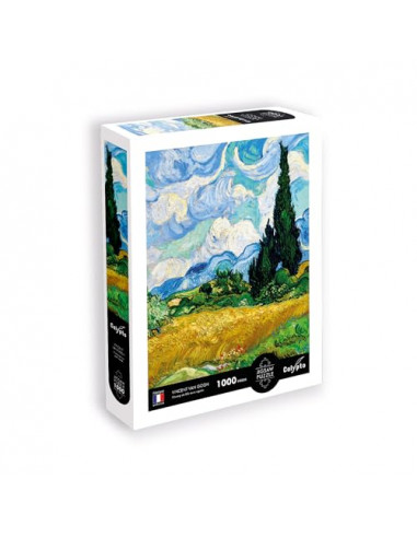 Création Véronique Debroise Puzzle 1000 pièces : Champ de blé avec cyprès, Vincent Van Gogh