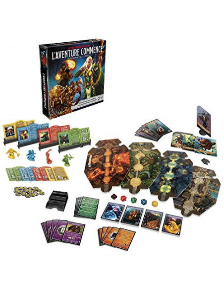 Hasbro Dungeons & Dragons Adventure Begins, Jeu de Plateau coopératif Fantastique, Initiation Rapide au Monde de D&D,
