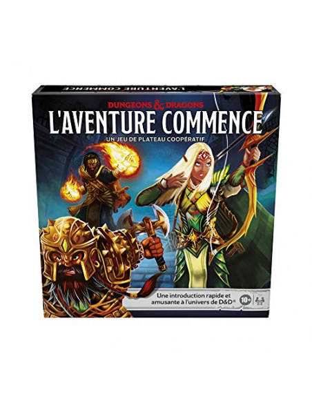 Hasbro Dungeons & Dragons Adventure Begins, Jeu de Plateau coopératif Fantastique, Initiation Rapide au Monde de D&D,