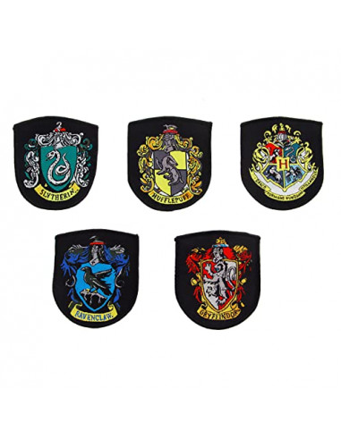 Cinereplicas - Harry Potter - Set de 5 Écussons Deluxe Maisons Poudlard- Licence Officielle Warner Bros Harry Potter