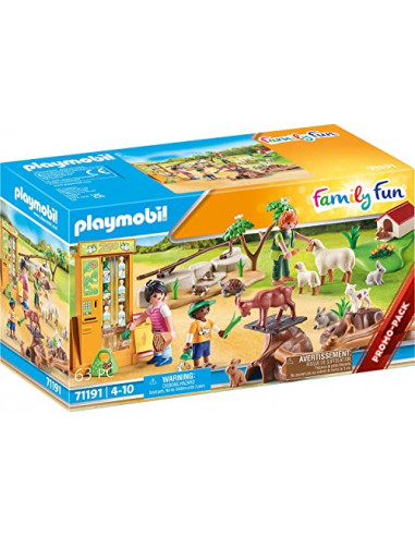 Playmobil 71191 Ferme pédagogique - Family Fun - avec Trois Personnages, des Animaux et des Accessoires - Le Parc