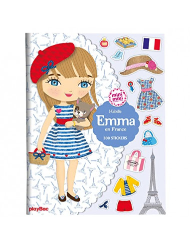 Minimiki - Cahier de stickers - Habille Emma en France - Nouvelle édition