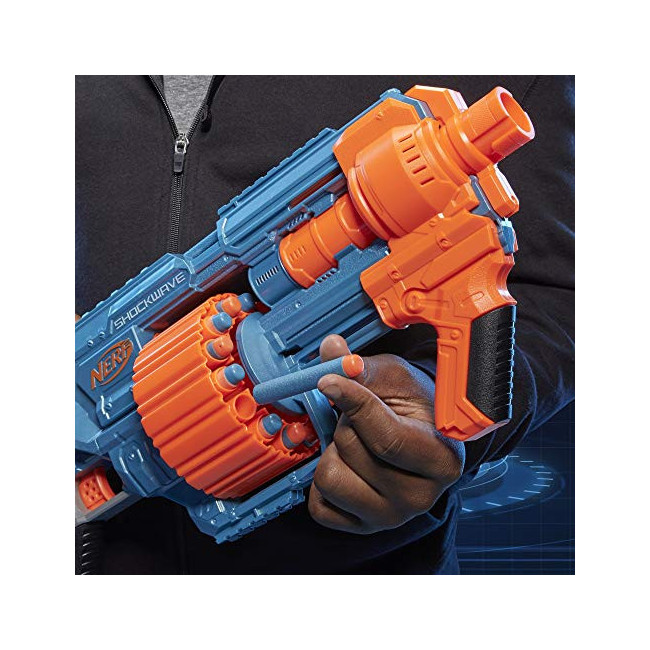 HASBRO Pistolet Nerf Elite 2.0 Commander RD-6 et Fléchettes Nerf Elite  Officielles