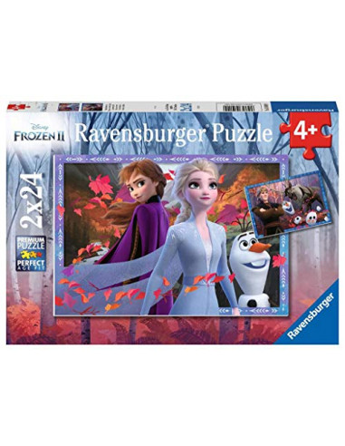 Ravensburger - Puzzle Enfant - Puzzles 2x24 p - Vers des contrées glacées - Disney La Reine des Neiges 2 - Dès 4 ans -